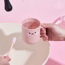 无味旅行牙刷盒和漱口杯套装 - 便携式，塑料牙膏杯，可爱兔子设计，浴室漱口杯，节省空间的随身卫生解决方案，适合商务旅行和度假 - 彩色 - 查看 6