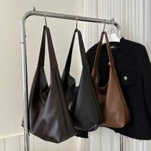 Vintage Women's Soft PU Leather Shoulder Bag Large Commuter Bag Versatile Women's Tote Underarm Bag Quality