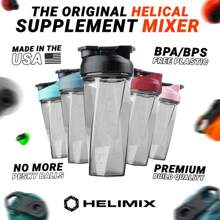 Botella mezcladora HELIMIX hecha en EE. UU. que no necesita bola batidora - Negro - Ver 4