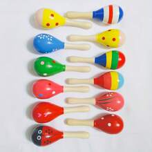 2pcs/8pcs/12pcs Colorful Wooden Sand Hammers, Mini Maracas Toy, Hand Percussion Rattles, Wooden Rumba Shaker Hand Musical Instruments With Clear Rhythm, For Party Favors, Musical Fun, Birthday Parties, Carnivals