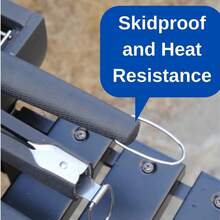 Asada-Acero inoxidable-Uso rudo-Herramientas de asador-Accesorios de parrilla-Set Pinza, Tenedor, Espátula, Cepillo de silicón para barbacoa-kit 4 piezas para regalo - 1 - Ver 8