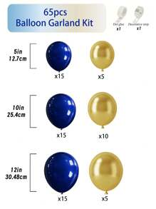 皇家蓝和金色婚礼气球优雅蓝宝石和香槟色装饰奢华新娘派对用品波西米亚风仪式背景套件、房间装饰、气球 Graland 套件 - 彩色 - 查看 9