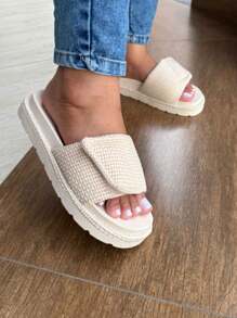 Women's Sandals With Adjustable Clasp - Jute - View 1