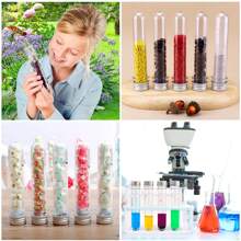 1/5/10/30个塑料试管45ml/50ml/110ml透明塑料试管口香糖试管，浴盐瓶圣诞生日礼物透明塑料试管，食品接触级试管瓶，糖果瓶，带螺旋盖的塑料试管 - 彩色 - 查看 10