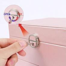 Earring Jewelry Box For Women Girl Stud Organizer, 5 Layers Girl Jewelry Organizer Box With Lock Earring Holder Organizer Necklace Ring Jewelry Organizer Box For Girls (Black)