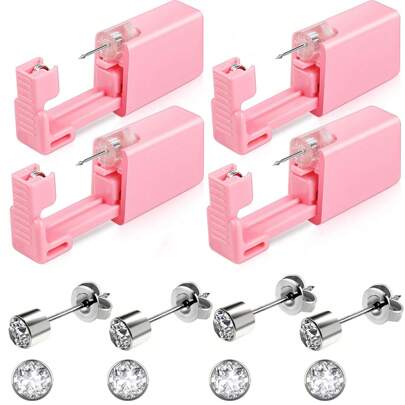 2pcs-4PCS Ear Piercing Gun Kit Disposable Aseptic Household Portable Ear Piercing Gun Group Ear Piercing Tools With Crystal Ear Studs