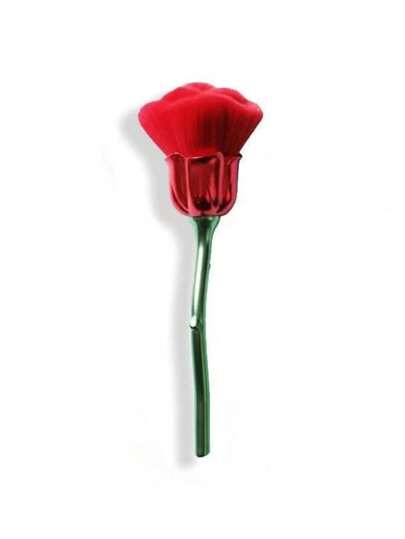 1 Pezzo Pennello a forma di rosa per cipria e blush, strumento per manicure con manico, per uso domestico e salone professionale, pennello per unghie per pulire le unghie - pulitore di polvere per unghie, cipria, blush, pennello per il trucco da viaggio