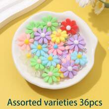 12/24/36pcs Acrylic Flower Pendant, Creative And Fashionable Daisy Pendant, DIY Jewelry Making, Bracelet, Necklace, Earring Accessories, Beach Vacation Party, Wedding, Birthday, Valentine's Day Gift Accessories, Graduation Season, School Start Season Gift Jewelry Making Accessories