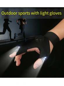 A Pair Of LED Flashlight Gloves, Suitable For Outdoor Camping, Night Fishing, Night Cycling, Circuit Maintenance, A Very Cool Gadget, A Perfect Gift For, Boyfriend, Son.
