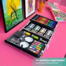Portable Art Case For Kids With 121 Pieces Of Pure Creative Fun. - 小女孩 - 查看 2