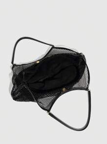 Set de 2 piezas de moda para mujer, nueva bolsa de malla de verano, bolsa de gran capacidad, bolsa de hombro versátil, bolso, bolso madre-hija, cartera de señora