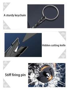 1PC Safety Hammer Car Window Breaker Seat Belt Cutter Two-In-One Window Breaker Car Life-Saving Broken Glass Escape Device Car Multi-Function Emergency Device Tool With For Land And Underwater Lightweight Car Keychain Bag Charms Essential Keychain For Outdoor Workers - Multicolor - View 9