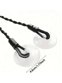 1pc Portable Elastic Clothesline With Hooks And Suction Cups, Stretchable Travel Laundry Line For Camping Outdoor And Indoor Use Holiday Essentials Holiday Travel Essentials Travel Bag Travel Accessories