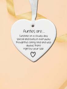 Herz-förmige Acryl-Dekoration als Andenken für Tante, schöne dekorative hängende Plakette mit Gedicht, Tanten-Geschenk, Geschenk zum Geburtstag einer besonderen Tante