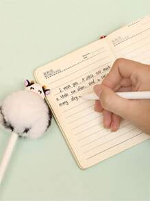 Plush Cow Pressing Ballpoint Pen, Office Stationery, Milky Cow Design Ballpoint Pen For Students