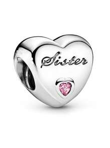 1pc Zinc Alloy Diamond Heart Pendant Beaded Pendant Jewelry Jewelry DIY Pendant & Suitable For Multi-Scene Multi-Purpose Pendant DIY Valentine's Day Mother's Day