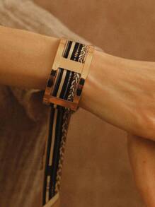 5pcs 18K Gold Plated Stainless Steel Exaggerated Thick Gold Bangle Bracelets, Bohemian Style Gifts For Women, Gold Bracelets, Women's Jewelry, Ins Style, Delicate Gifts