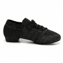 Zapatos de baile negros para mujer, zapatos de salsa y jazz, zapatos de baile moderno para adultos y niñas, suela blanda, transpirables, zapatos de baile de salón profesionales para práctica