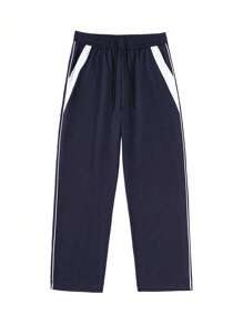 1pc Men Drawstring Waist Loose Sports Pants, Solid Color Casual Trousers, Spring/Summer, Lightweight, Breathable, Quick Dry Workout Sweatpants, Suitable As Gift For Boyfriend