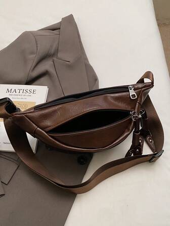 Dam Vintage Tofs Minimalistisk Enfärgad Crossbody-väska