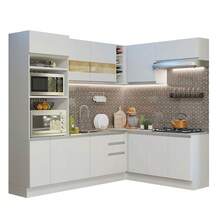 Cocina Integral Completa Modular Madesa Glamy 419cm 01 Blanco - Blanco - Ver 2