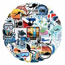 55pcs Diving Graffiti Stickers Decorative Luggage Phone Personalized Stickers - Multicolor - View 5