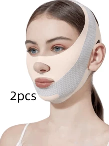 1pc/2pcs V-Shape Face Lifting Strap - Jawline & Cheek Lifting Bandage, V-Line Face Sleep Mask Band, Creative Gift For Women - Multicolor - View 15