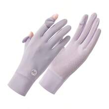 1 Pair Women's Elegant Sheer Mesh Fingerless Gloves, UV Protection, Non-Slip, Breathable, Touchscreen Friendly, Suitable For Outdoor, Driving, Cycling - Multicolor - View 3