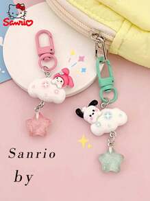 Sanrio Various Sanrio Cartoon Kuromi And Cinnamon Roll Key Chains, Cute Cloud Style Backpack Accessories, Romantic Gifts For Couple & Best Friends