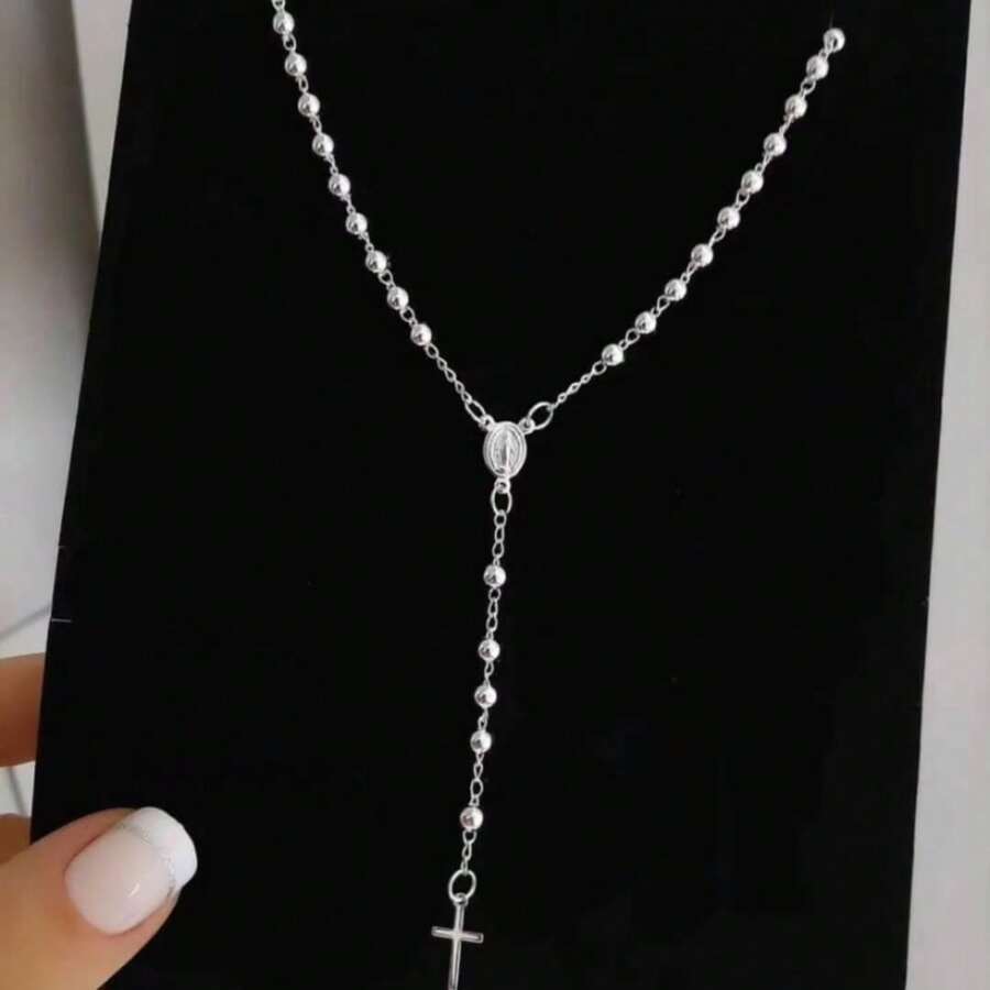 925 Silver Plated Cross - Silver - View 1