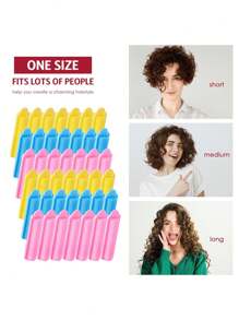 Set de rulos de espuma de memoria - Rulos de espuma sin daño por calor con clips, varillas rizadoras sin calor de varios tamaños para ondas de playa/rizos en espiral, herramientas de peinado de salón en el hogar para todo tipo de cabello, rulos, rizos sin calor, rizado del cabello, productos y accesorios para el cabello, artículos esenciales de belleza y viaje para barbería y salón - Multicolor - Ver 7