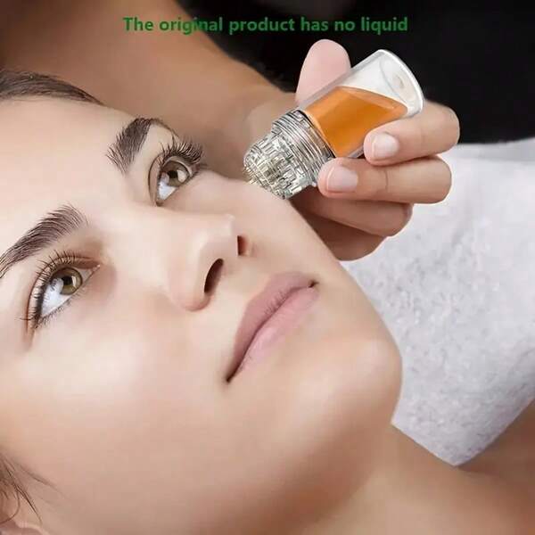 Titanium Microneedle Needle Derma Stamp Nano Serum Infusion Applicator, Microneedle Fine 20/64 Micro Needles Skin Touch Infusion Derma Stamp Serum Delivery Beauty Device, Microneedling Skin Care Beauty Tool For Skin Care, Personal Home Use Face Beauty Equipment