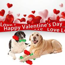 狗狗益智玩具，玫瑰狗狗玩具，狗狗生日玩具，丰富的吱吱作响的皱纹零食分配器狗狗玩具，适合中小型犬 - 彩色 - 查看 4