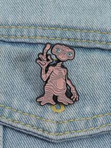1 Stück lustiger Alien Emaille Pin, Cartoon Herren Broschen, Herren Anstecknadeln, Abzeichen für Rucksack, Kostümzubehör, kreative Schmuckgeschenke, Damen Tägliches Party Accessoire, modischer Schmuck, Geschenk für beste Freundin