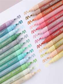 Juego de 24 colores del sistema de color Morandi, bolígrafos marcadores acrílicos a base de agua para dibujo y grafiti