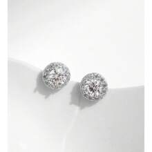 2 件 S925 纯银 1 克拉莫桑石镶钻优雅耳环 - 時尚 - 查看 7