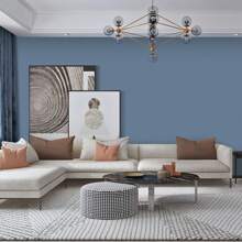 1 卷简约海军蓝色即剥即贴壁纸,防水防潮接触纸,可拆卸和重复使用,40/60/80 厘米宽,适用于卧室、餐厅、客厅电视背景、厨柜、桌子、书架、家具翻新 - 藏蓝色 - 查看 4