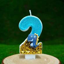 1pc Birthday Candle Numbers, Dinosaur Decoration 0-9 Candle Numbers, Romantic Party Favorite Numeral Candles For Birthday Cake Decor, Holiday Anniversary Party Cake Candle Numbers, Shiny Numerals Gifts Graduation