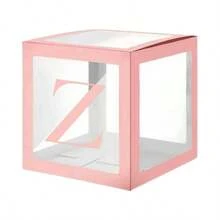 1个透明信箱式生日婚礼定制名字气球盒，适合一周岁生日派对装饰，可印制“亲爱的/甜心/宝贝”字样，也可用于圣诞节装饰，大号透明盒，适用于节日派对装饰、家居装饰、壁炉装饰等。