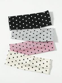 Women Bandana 1pc Women's Polka Dot Print Wide Elastic Headband, Makeup Washing Headband, Sports Headband For Beach, Holiday, Gift Hair Band Turban Headband Sweatband Fashion Hair Accessories, Hairband Fall Winter For Vacation Outfits Woman Elegant Scarf - Multicolor - View 1