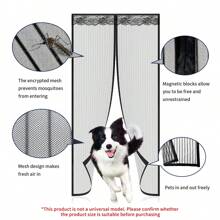 1pc Magnetic Shielding Door With Automatic Closing Net Curtain, Keep Bugs Out, Lace Mesh, Easy Install, Breathable Ideal For Various Scenes
