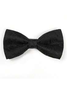 1pc Formal Suit Business Patterned Bow Tie, Groom Wedding Groomsmen Double Layer Solid Color Bowknot, Versatile For Daily Business Events, Polyester, Suitable For Spring, Summer, Autumn, Winter
