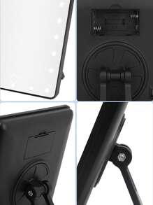 1 Piece Of 22LED Square Makeup Mirror Light, White/Black/Pink Three Color Options, White 22LED, Powered By 4 * AA Batteries, Suitable For Makeup Fill Light, Portable Dormitory Bedroom Desktop Vanity Mirror With Light (Battery Not Included)