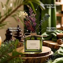 Flower Reed Diffuser Set, 6.09 Oz Sandalwood Scent Diffuser With Sticks, Long-Lasting Reed Diffusers For Home Office Decor, Graceful Home Fragrance Is Used As A Gift For Men And Women.