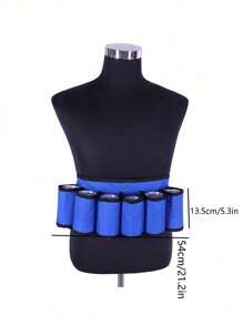 1pc Beer Belt Holster, Beer Soda Bottle Holder Belts, Drink Can Holder, Adjustable Waist Pack Bag, Holds 6 Cans, Perfect For Parties, Picnics, Hiking - Blue - View 3