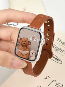 1 件女式时尚超薄皮革表带兼容 Apple Watch 表带 44 毫米 45 毫米 49 毫米 38 毫米 40 毫米 41 毫米 46 毫米 42 毫米兼容 Apple Watch Series 10 9 Ultra 8 7 6 Se 5 4 3 2 1 - 38/40/41/S10-42mm - 查看 4