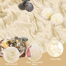 2pcs, Multi-Color Autumn Thanksgiving Tablecloth, Cheesecloth Tablecloth, Reddish Brown Bohemian Country Gauze Tablecloth, Suitable For Wedding Parties, Baby Baptism Autumn Decoration, Perfect For Wedding Parties, Bridal And Baby Welcoming Parties, Birthday Parties, Christmas, Thanksgiving, Valentine's Day, And Other Special Events.