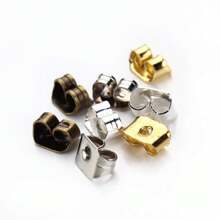 200pcs/Pack Simple & Fashionable Metal Butterfly Earplug Ear Caps, DIY Handmade Jewelry Accessories