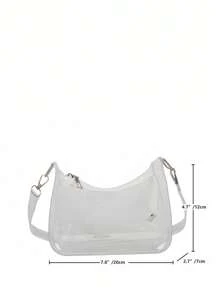 Transparent Shoulder Bag, Stadium Approved Clear Bag For Concerts, Unisex Sports Events PVC Bag