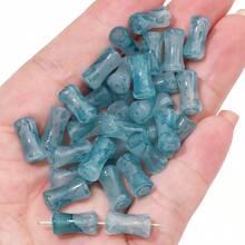 20/100pcs 6x12mm Glass Bamboo Glaze Beads Colorful Spacer Beads For DIY Jewelry Making, Round Cylinder Beads For Bracelet, Necklace, And Hairpin Crafting